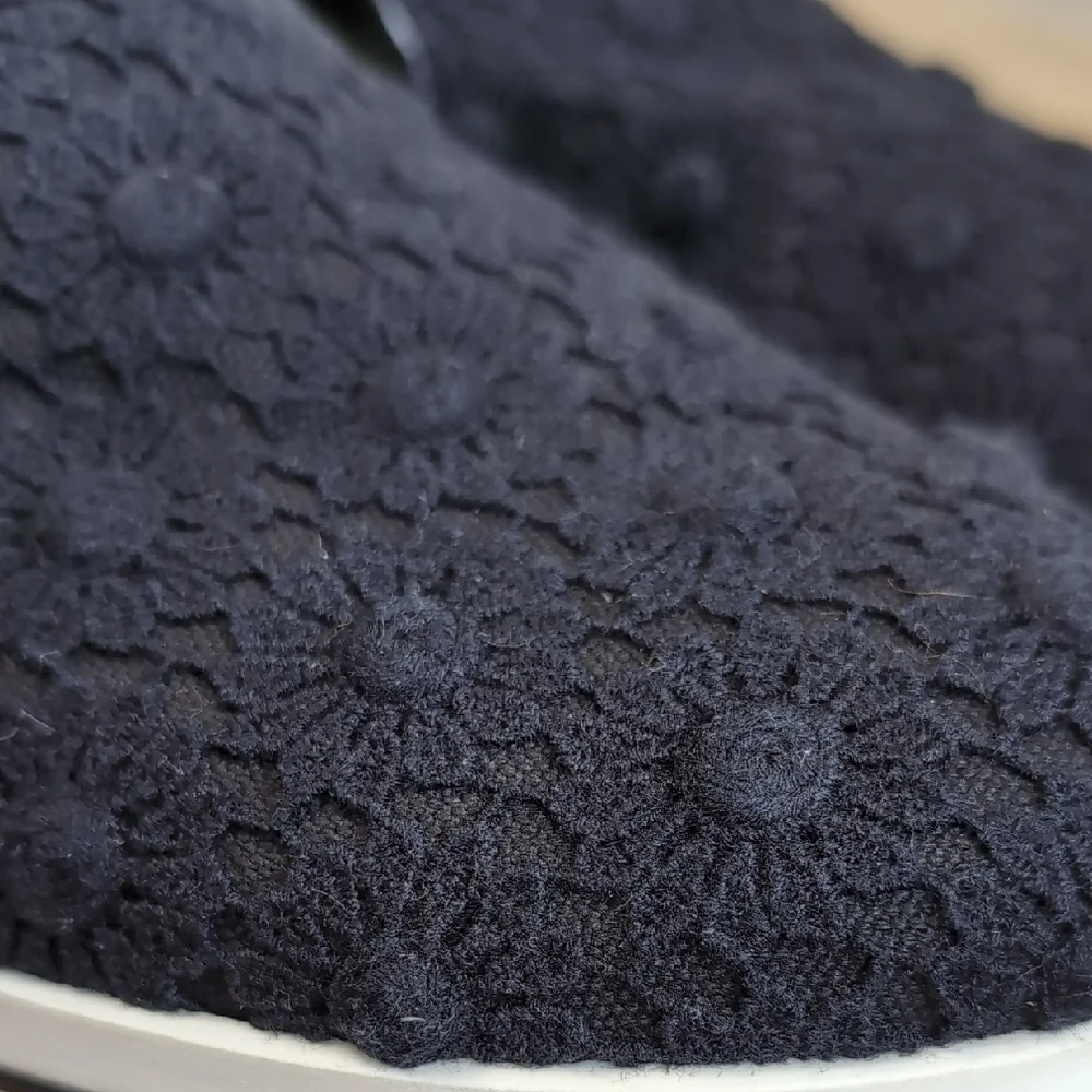 Stella McCartney | Black Floral Crochet Platform Slip-on Shoes Size 7.5 - Picture 11 of 15